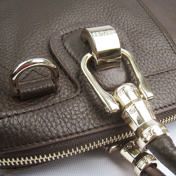 Fake Hermes New Arrival Double-duty leather handbag Dark Coffee 60669 - Click Image to Close